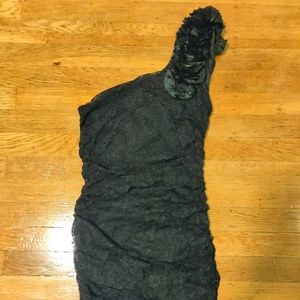 Black One Shoulder Mini Dress